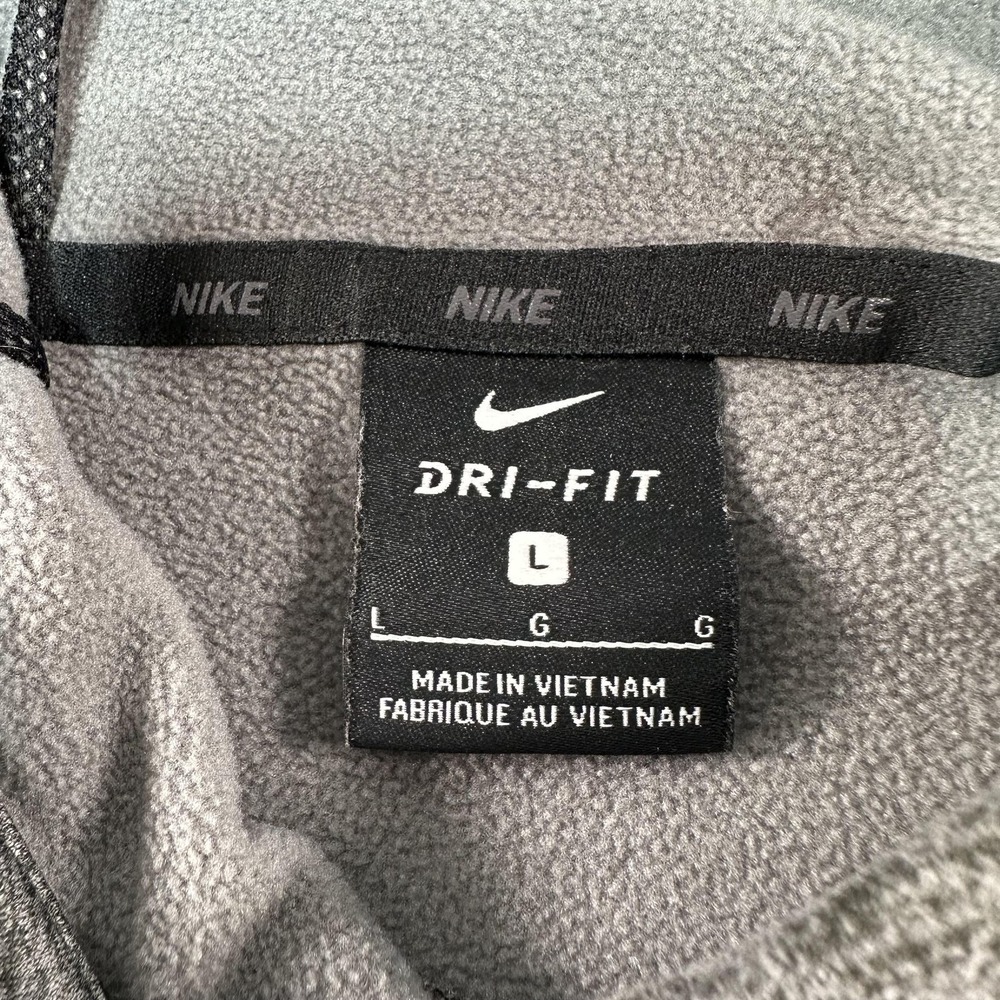 Nike Dri-FIT Hoodie Mens Large Gray Black Swoosh Repeat Training BV2764-071 - Picture 4 of 10